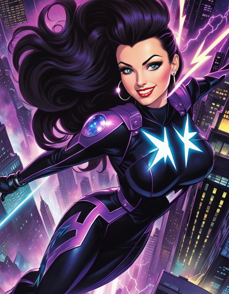 Jetstream Jane: Retro Superhero Comic Book Art