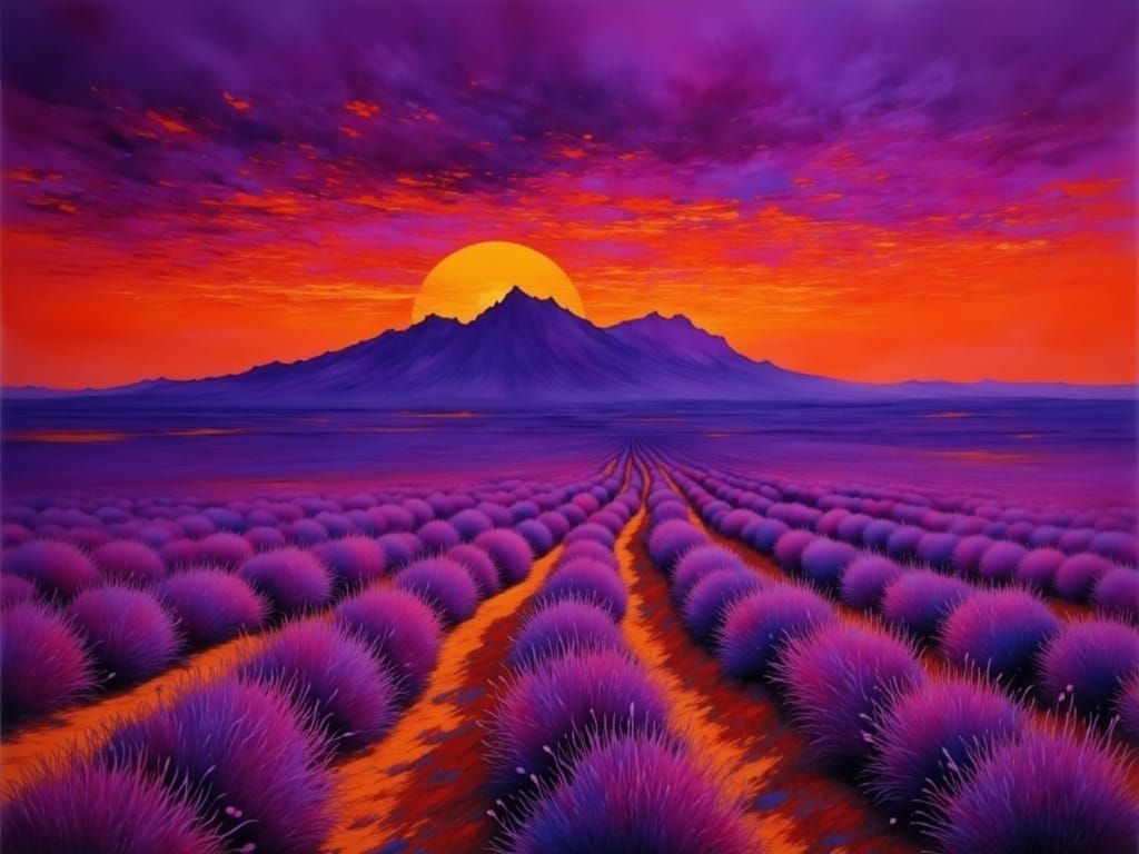 Vibrant Landscape in Bold Brushstrokes and Expressive Colors