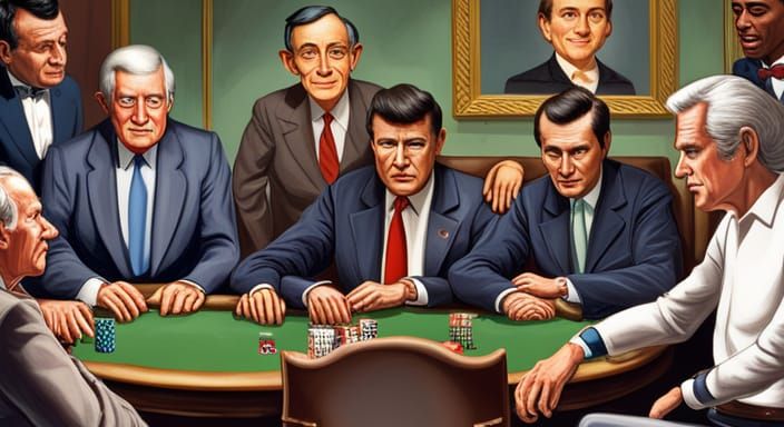 US Presidents Play Poker in Vintage Style