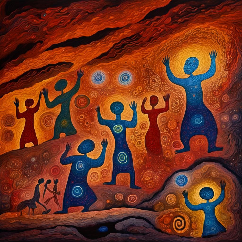 Ancient Aboriginal Drawings Come to Life as Impasto Painting