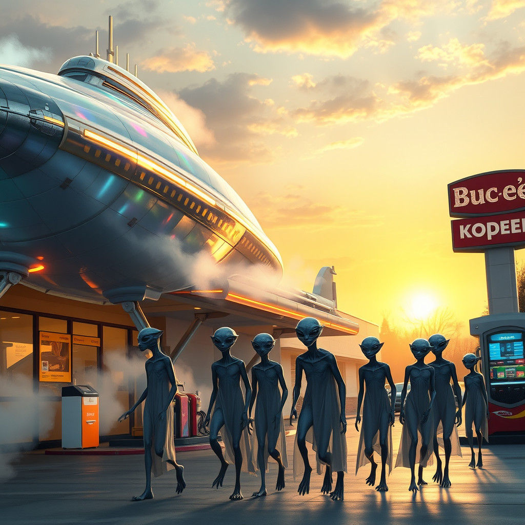 Otherworldly Spaceship Lands at Buc-ee's: Kinkade Fantasy