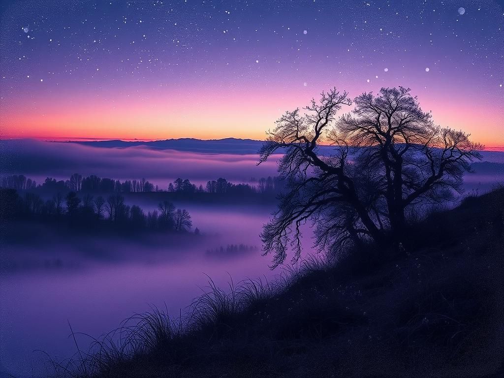 Misty Moor Landscape in Golden Age Illustration Style