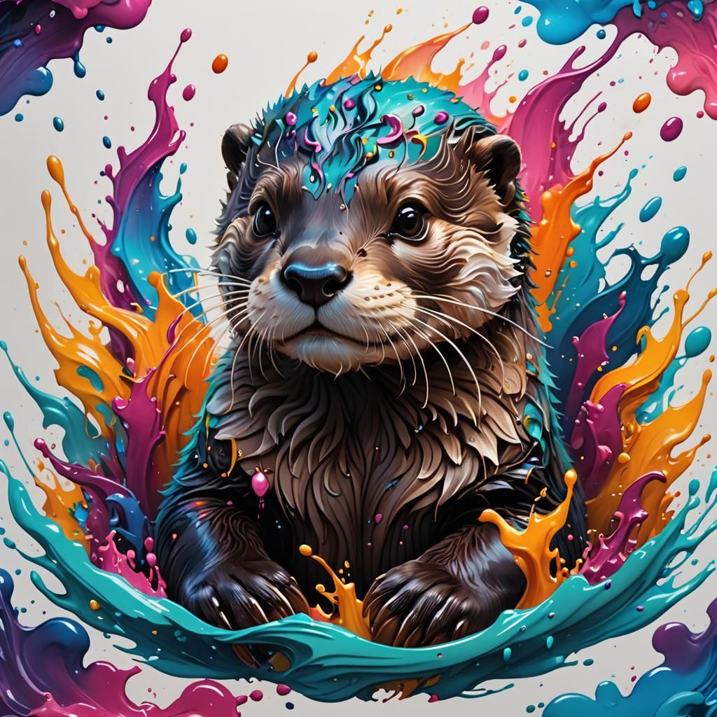 Cute Otter Concept Art Portrait in Fantasy Style