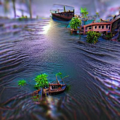 Backwater Scene in Detailed 3D Render