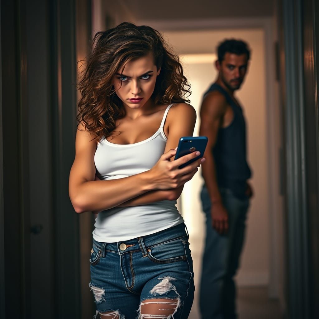 Angry Young Woman Storms Room with Fury Etched on Her Face