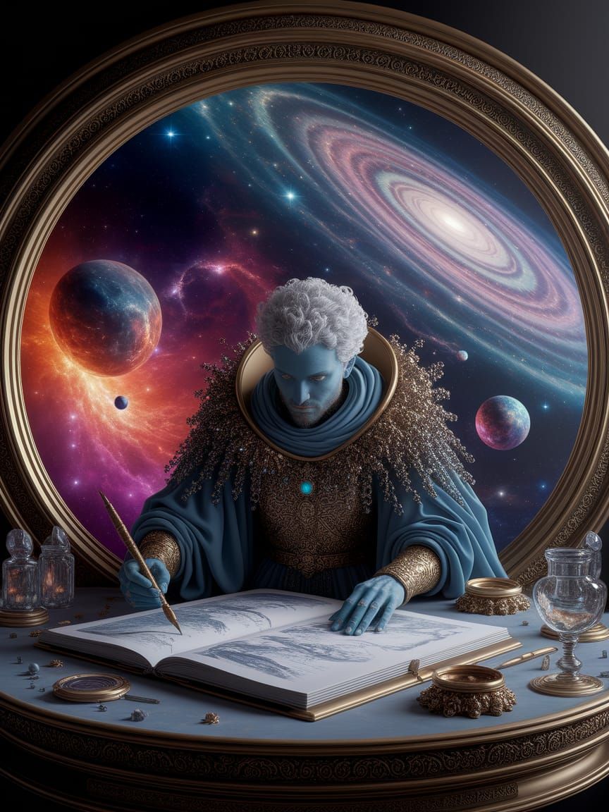 Celestial Cartographer Mapping Galaxies with Stardust Brushe...