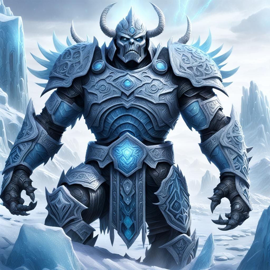 Frost Warlord Summons Ice Minions: Epic Matte Painting
