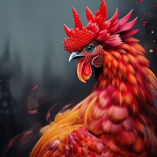 Portrait of a rooster