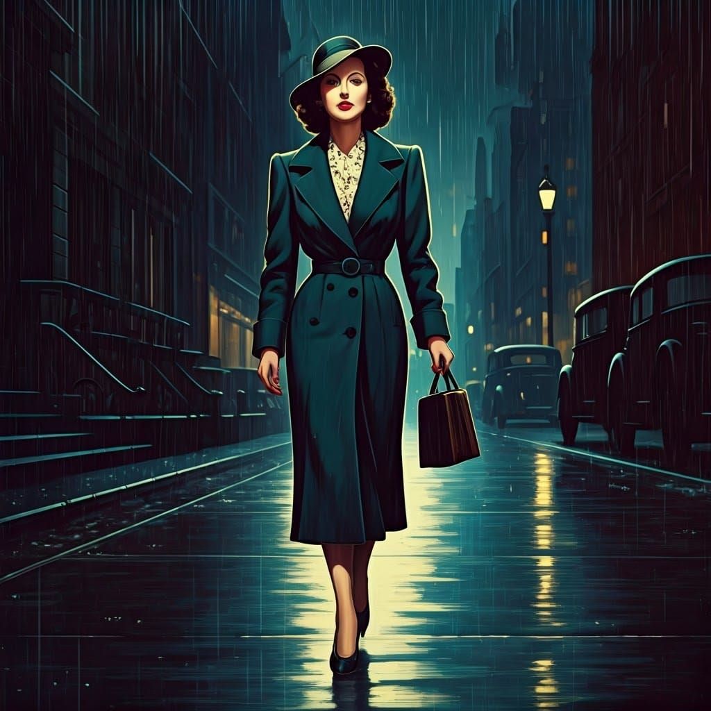 Hedy Lamarr in Film Noir Style