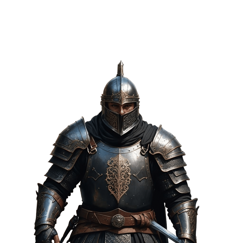 Guard in Black Chainmail Armor: Fantasy Concept Art