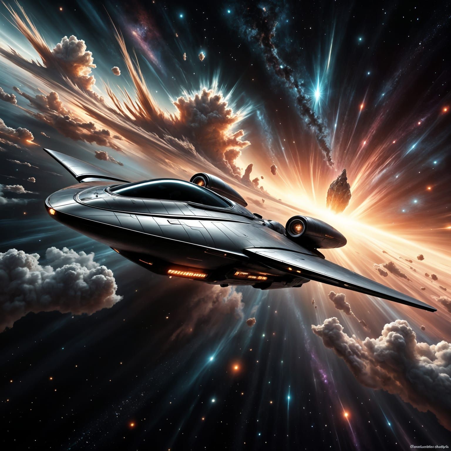 Surreal Nebula Encounter in Dazzling Cinematic Style