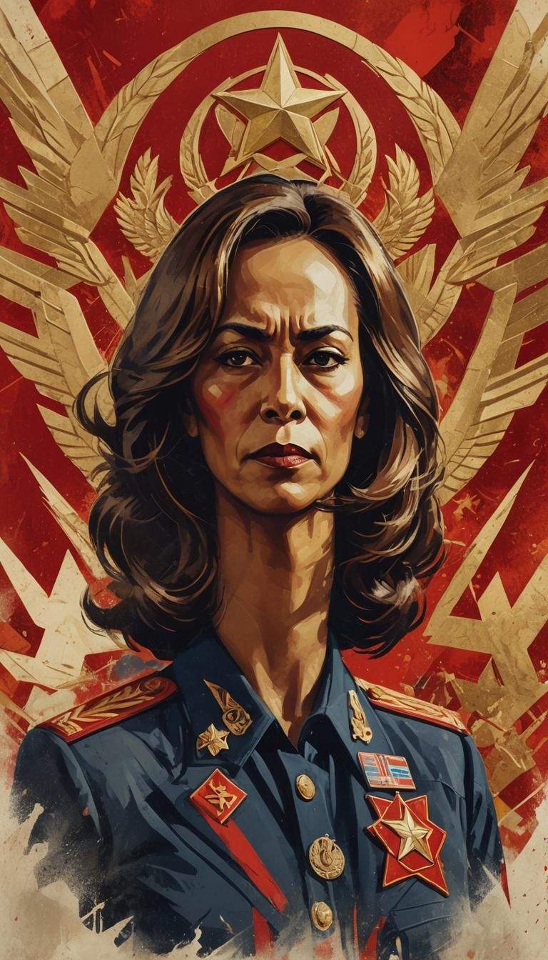 Soviet-Style Propaganda Poster of President Kamala