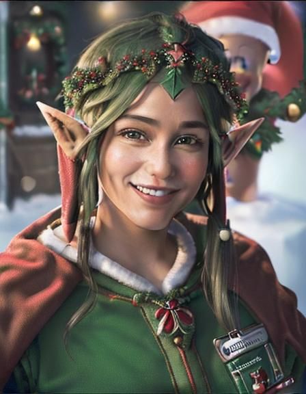Realistic Employee Photo ID Badge of Smiling Elf