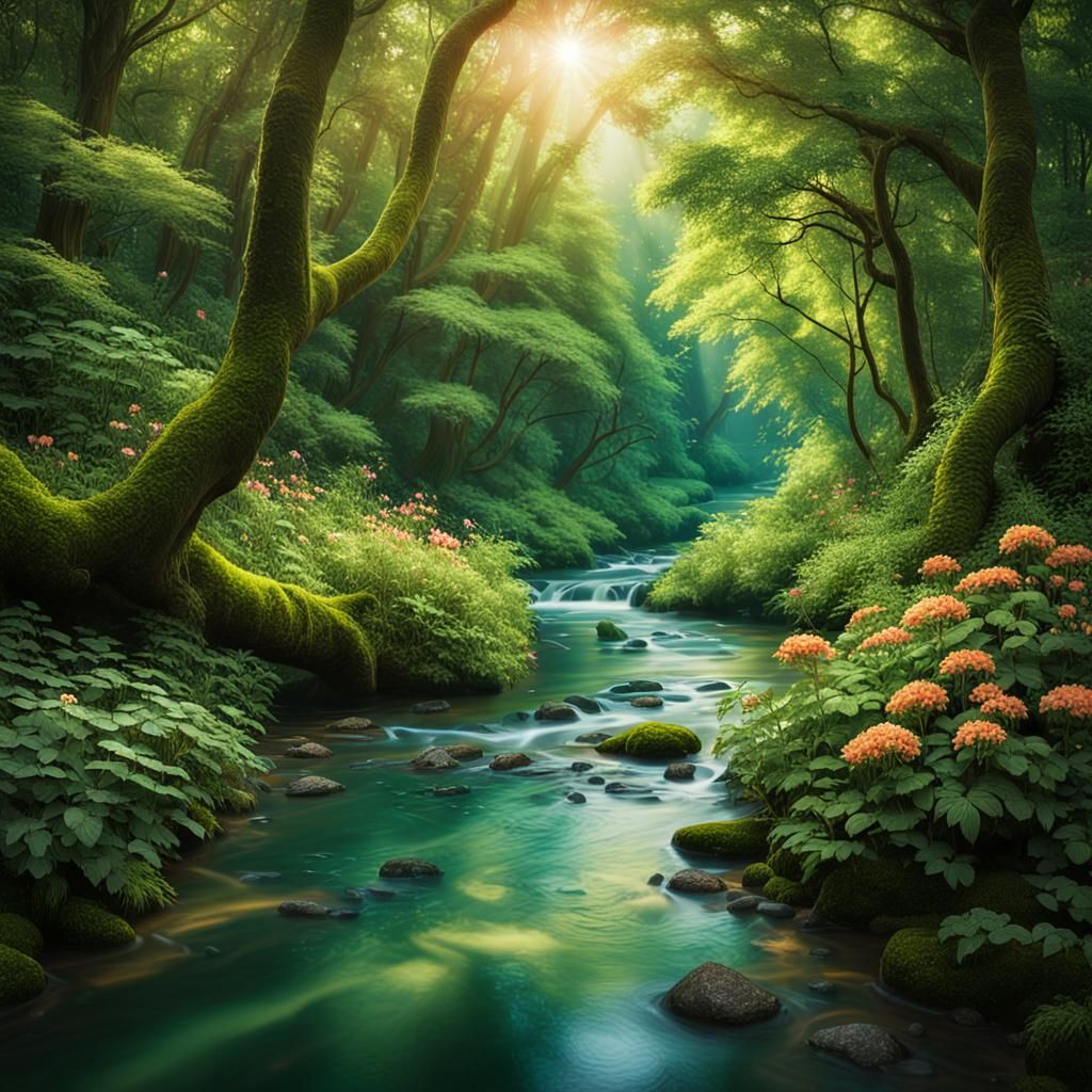 Enchanted Forest River: High Fantasy Photography