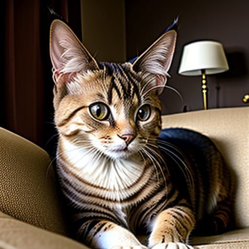 Anthropomorphic Woman with Siamese Cat Features: Digital Art