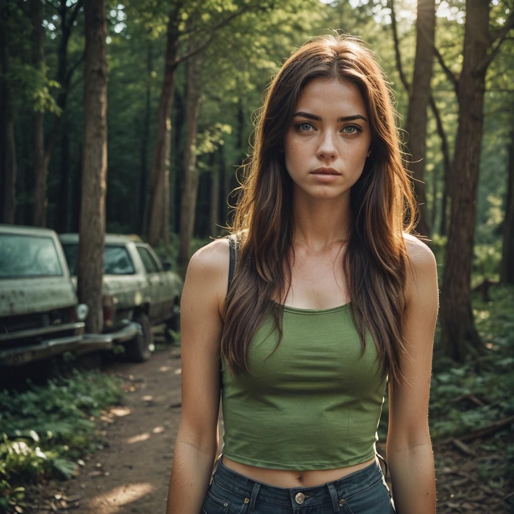 Girl with Brown Hair in Cinematic Lighting