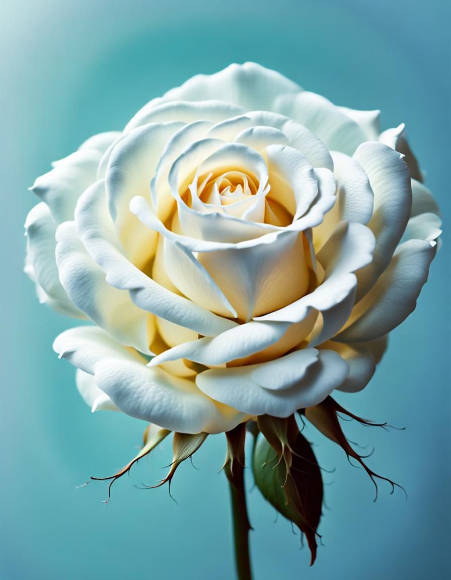 White Rose Lapel in Art Nouveau Style