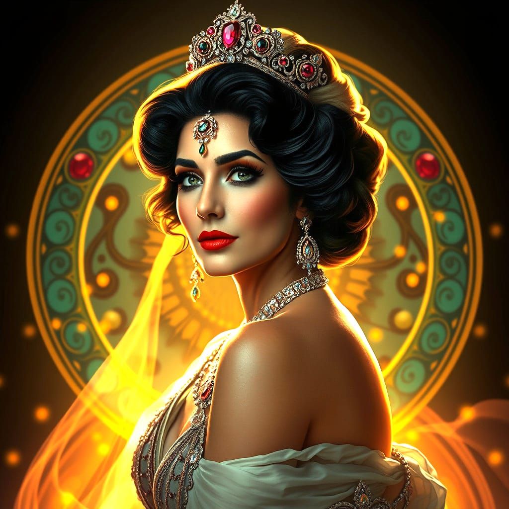 Hyperdetailed Portrait of Liz Taylor in Digital Art Style