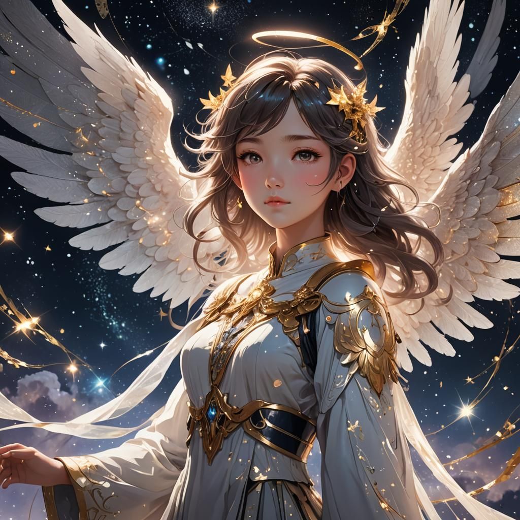 Anime Angel in Starry Universe Concept Art