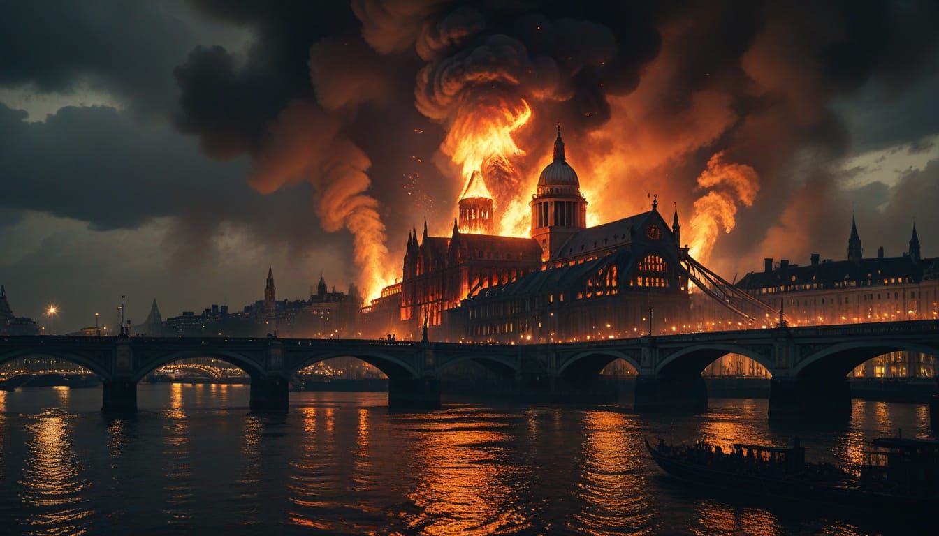 Great Fire of London: Medieval Buildings Ablaze