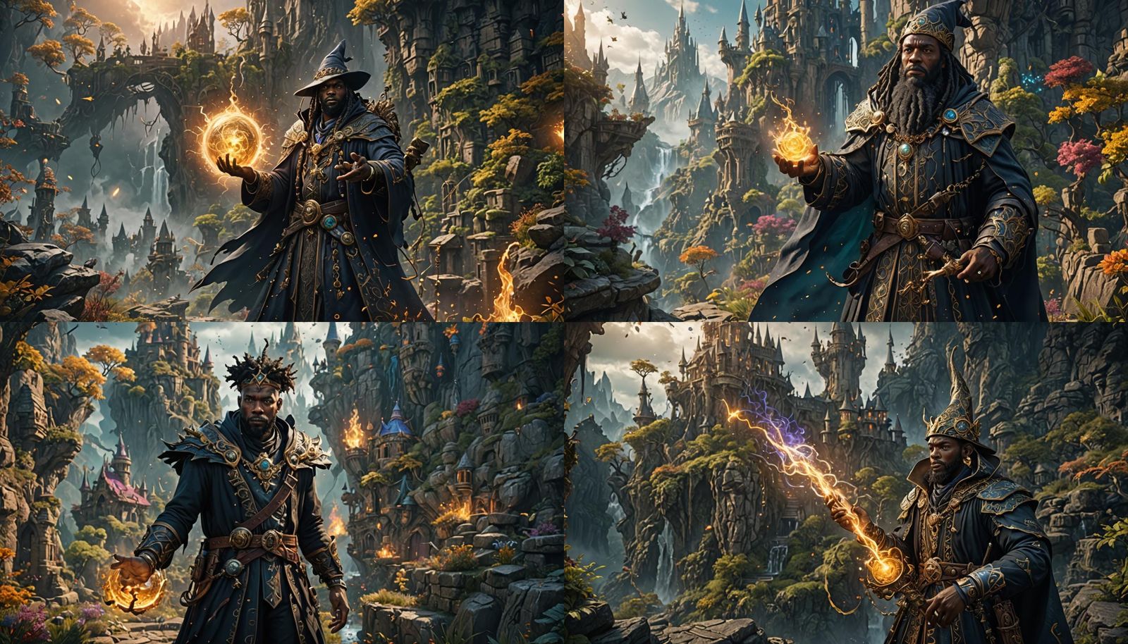 Fantasy Wizard in Detailed Matte Painting