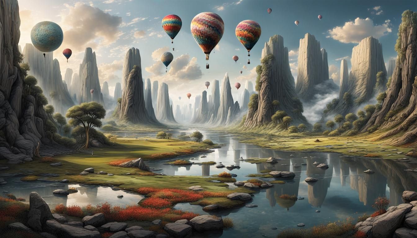 Surreal Landscape Oil Painting Exploring Art's Role