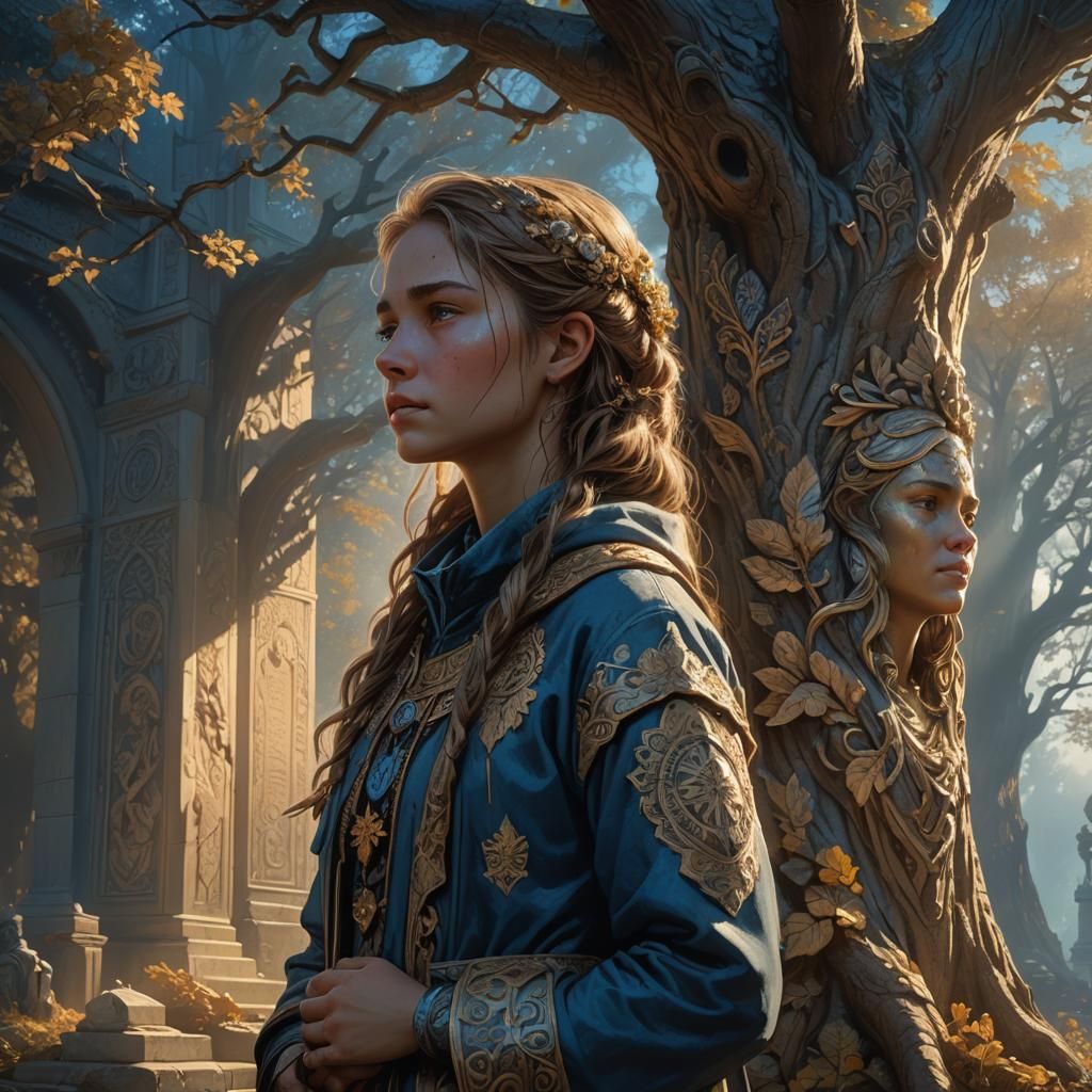 Fantasy Daughter Memorialized in Golden Light