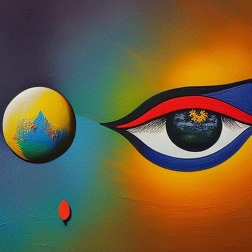 Neoclassical Portrait with Abstract Elements as Oil Painting