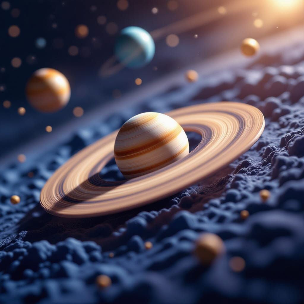Miniature Planetary Ring System in Tilt-Shift