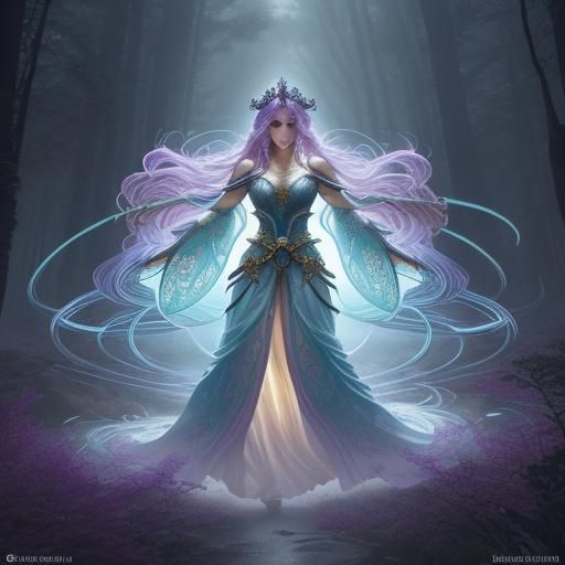 Magical Girl Transformation in Ethereal Fantasy Art
