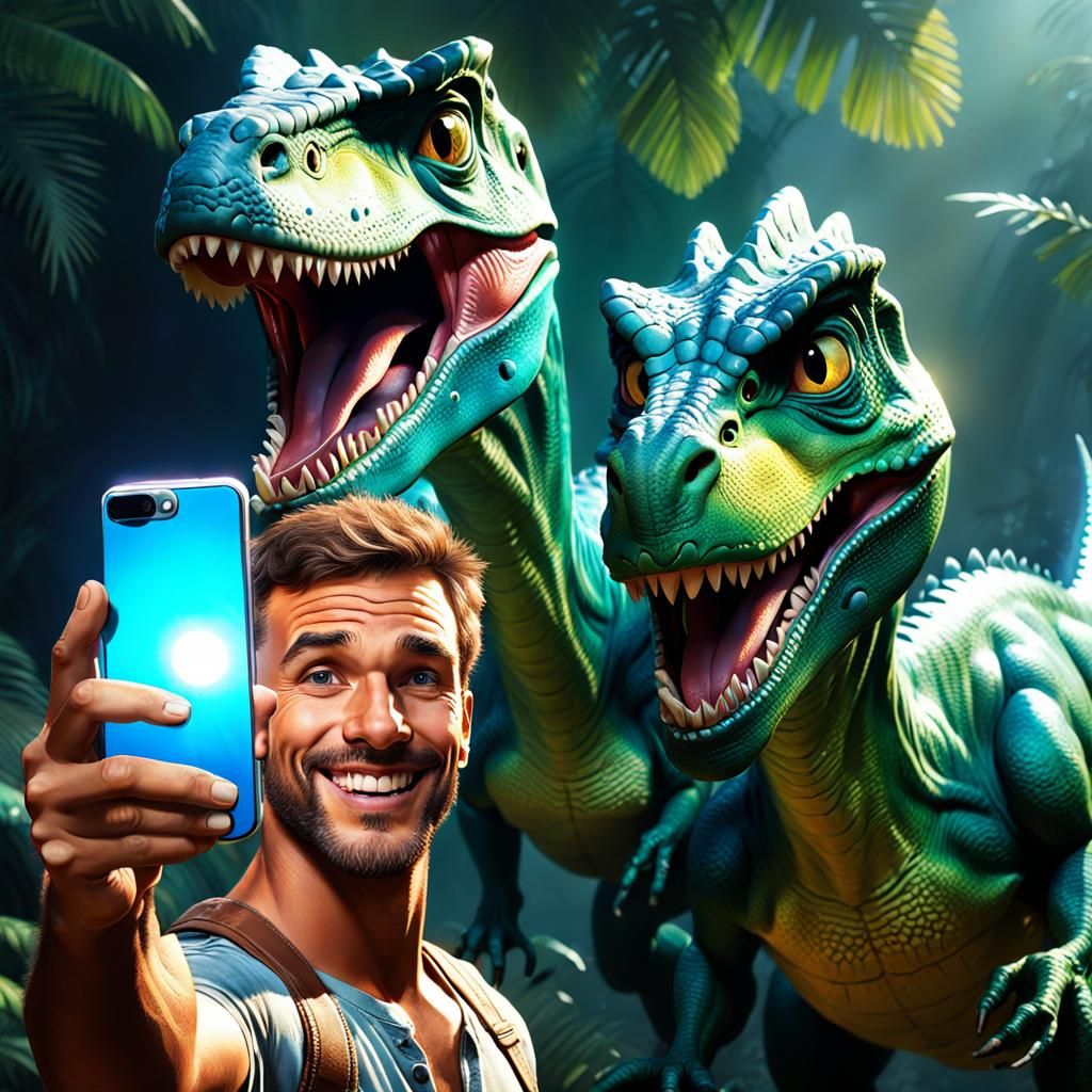 A selfie with dinosaurs βοΈπ¦