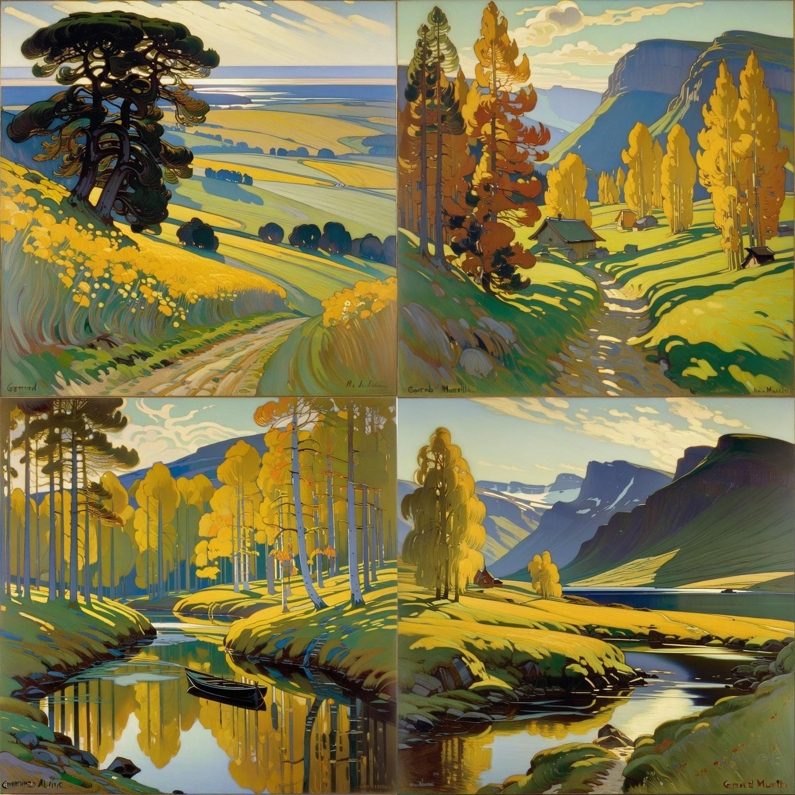 Gerhard Munthe Style National Romantic Artwork