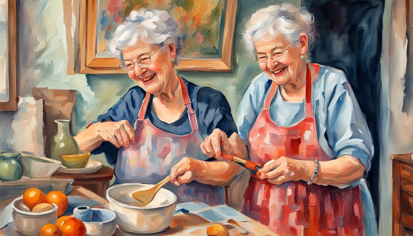 Grandmother's Apron: A Gouache Watercolor Impressionist Pain...