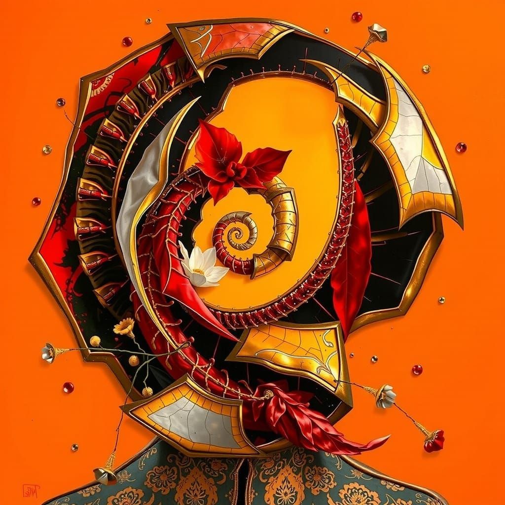 Hyperrealistic Botanical Tapestry of Fractured Flora