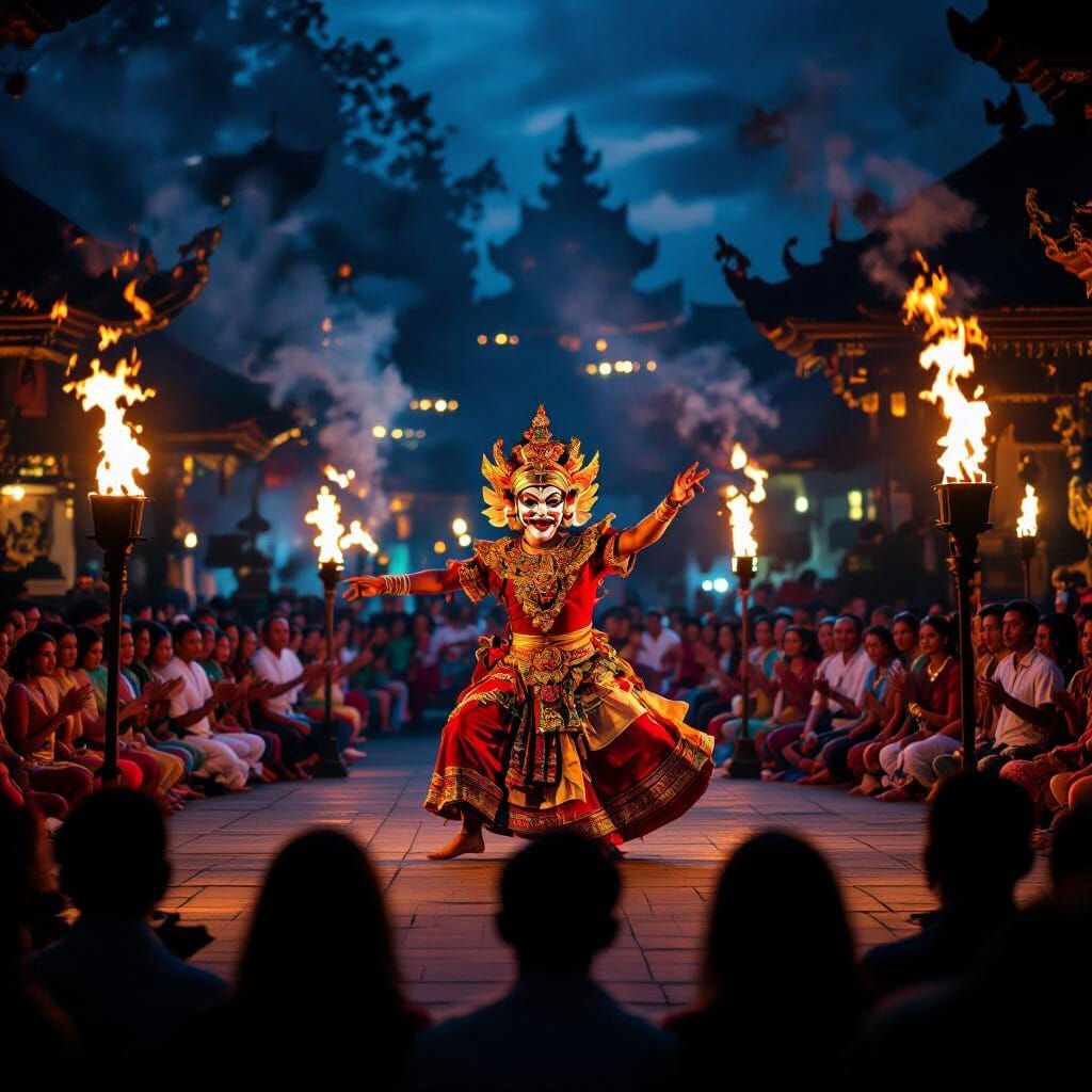 Barong Dance Performance in Balinese Night