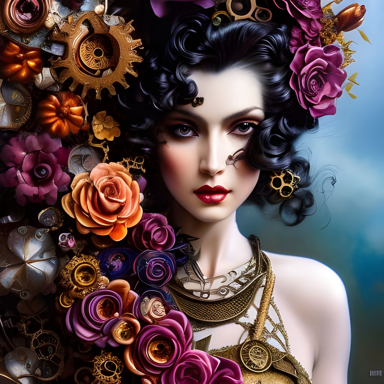 Steampunk Supermodel in Rococo Style