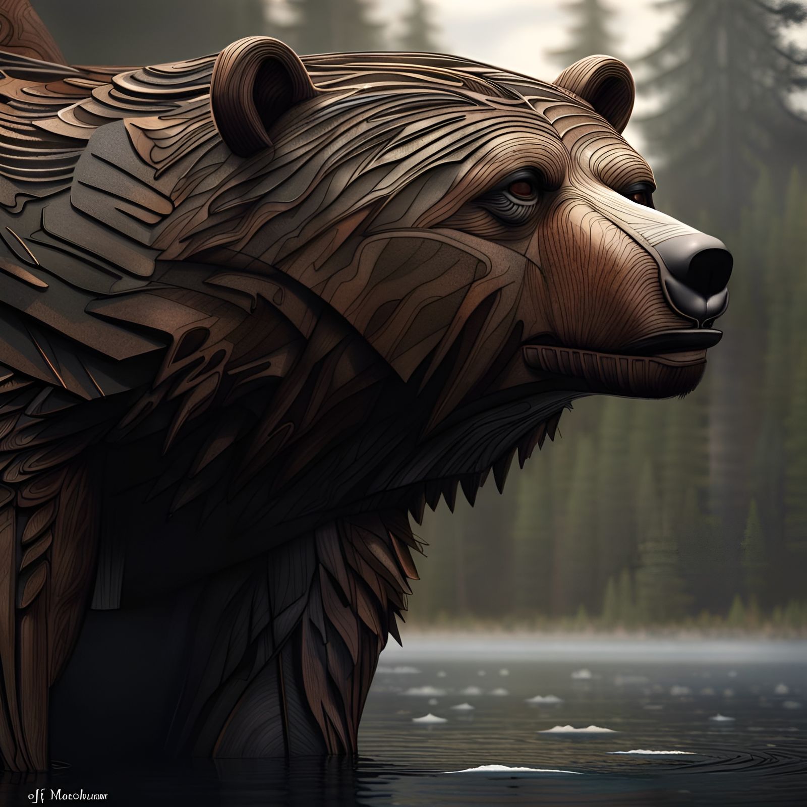 Grizzly Bear in Haida Formline Artwork