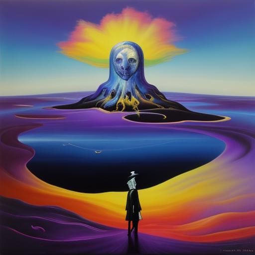 Dreamlike Figure in Surreal Oil Painting