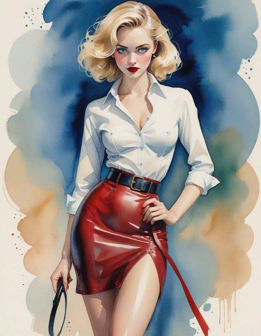 Sultry Pin-up Beauty with Whispered Secrets