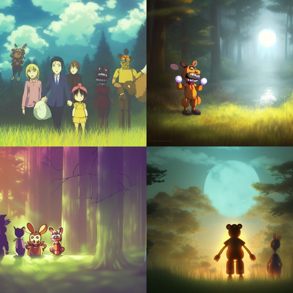 FNAF Character in Studio Ghibli Anime Style