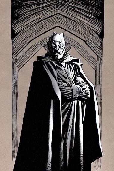 Dark God Librarian in Comic Book Style