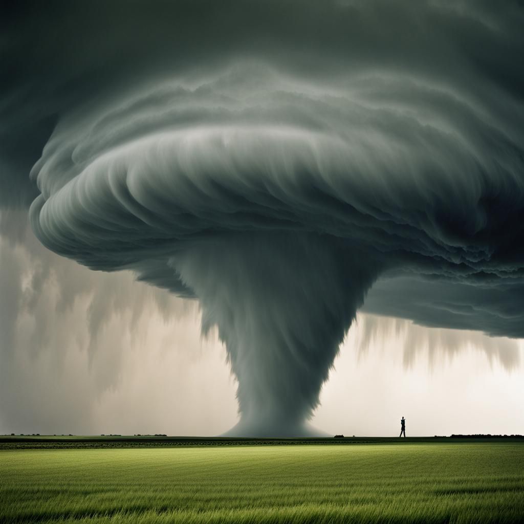 Mile-Wide Tornado with Horizontal Vortexes