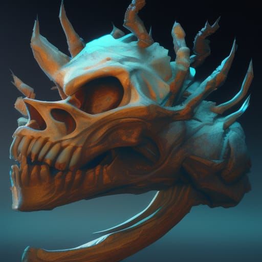 Hyperdetailed Baboon Skull in Dynamic Lighting