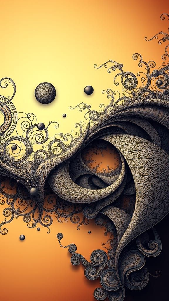 Abstract Fractal Waveforms in Vibrant Color