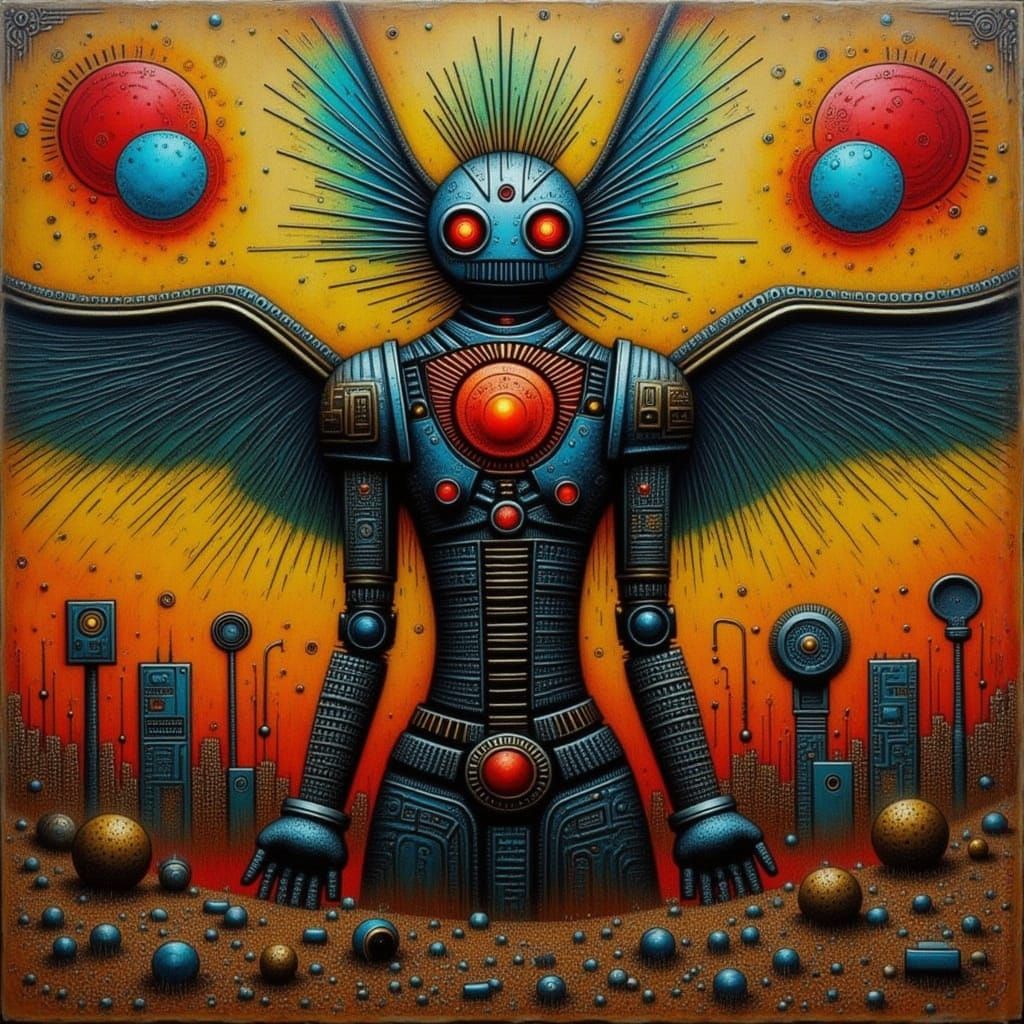 Cyberpunk Earthscape with Metallic Landscape