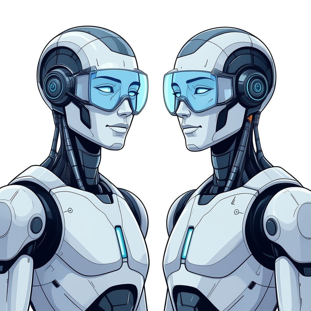 Digital Assistant Robot in Minimalist Style