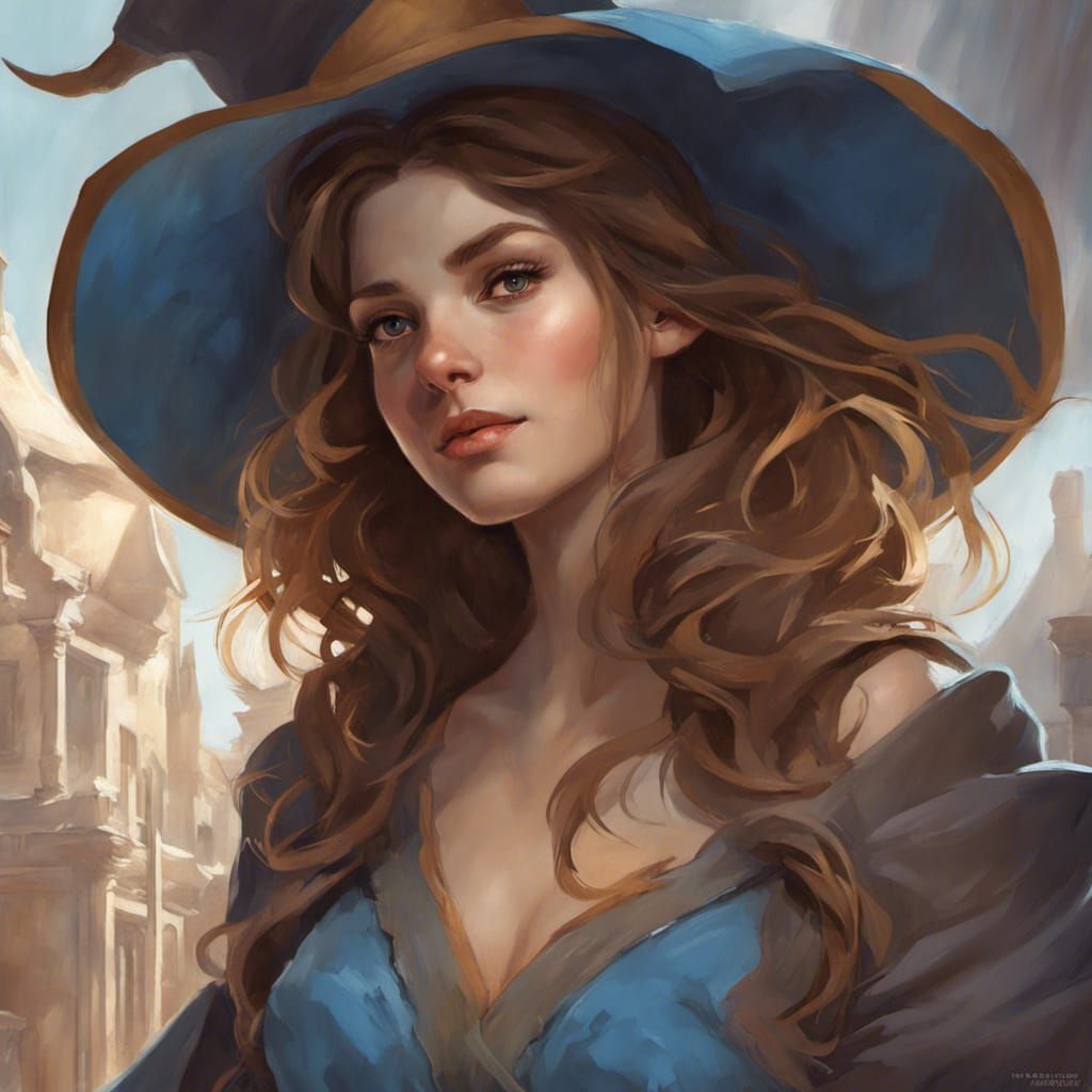 Discworld Witch Portrait in Artstation Style