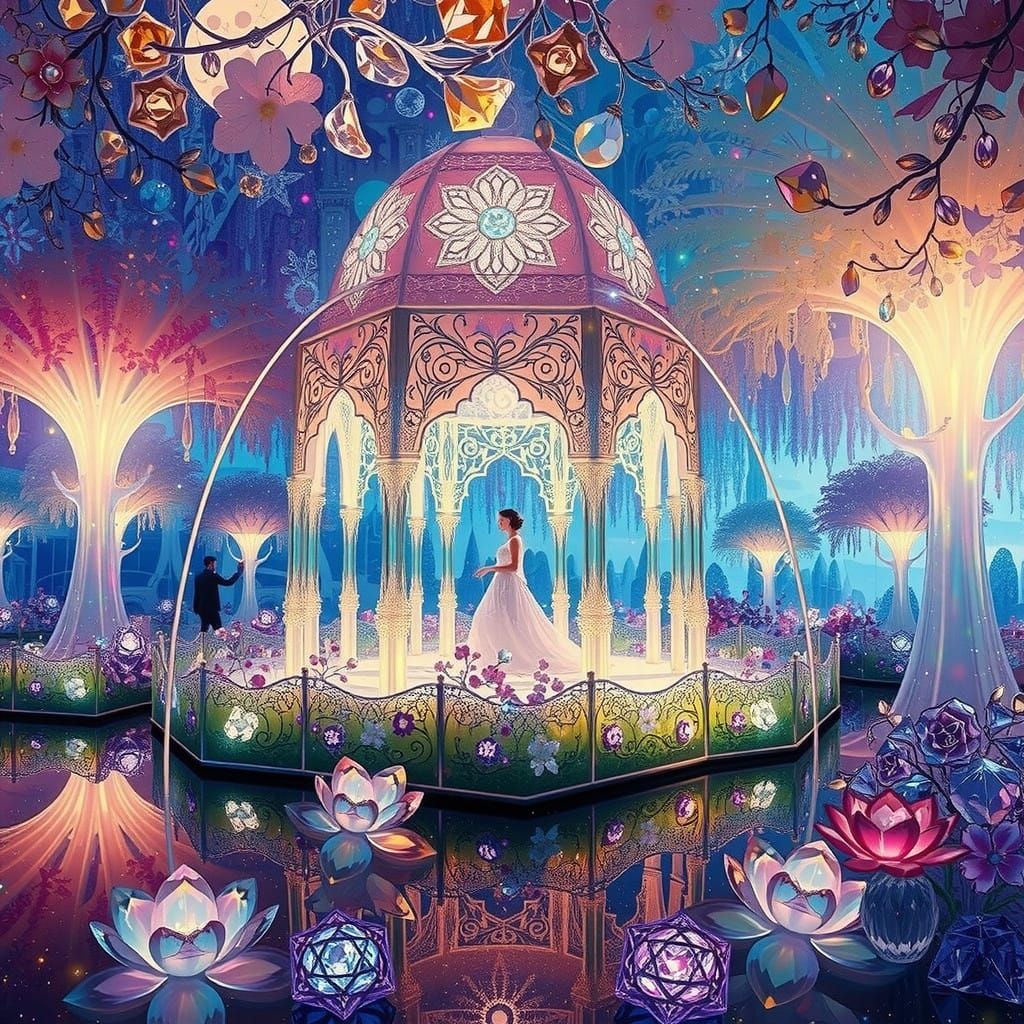 Crystal Oasis Wonderland in Vibrant Iridescent Hues