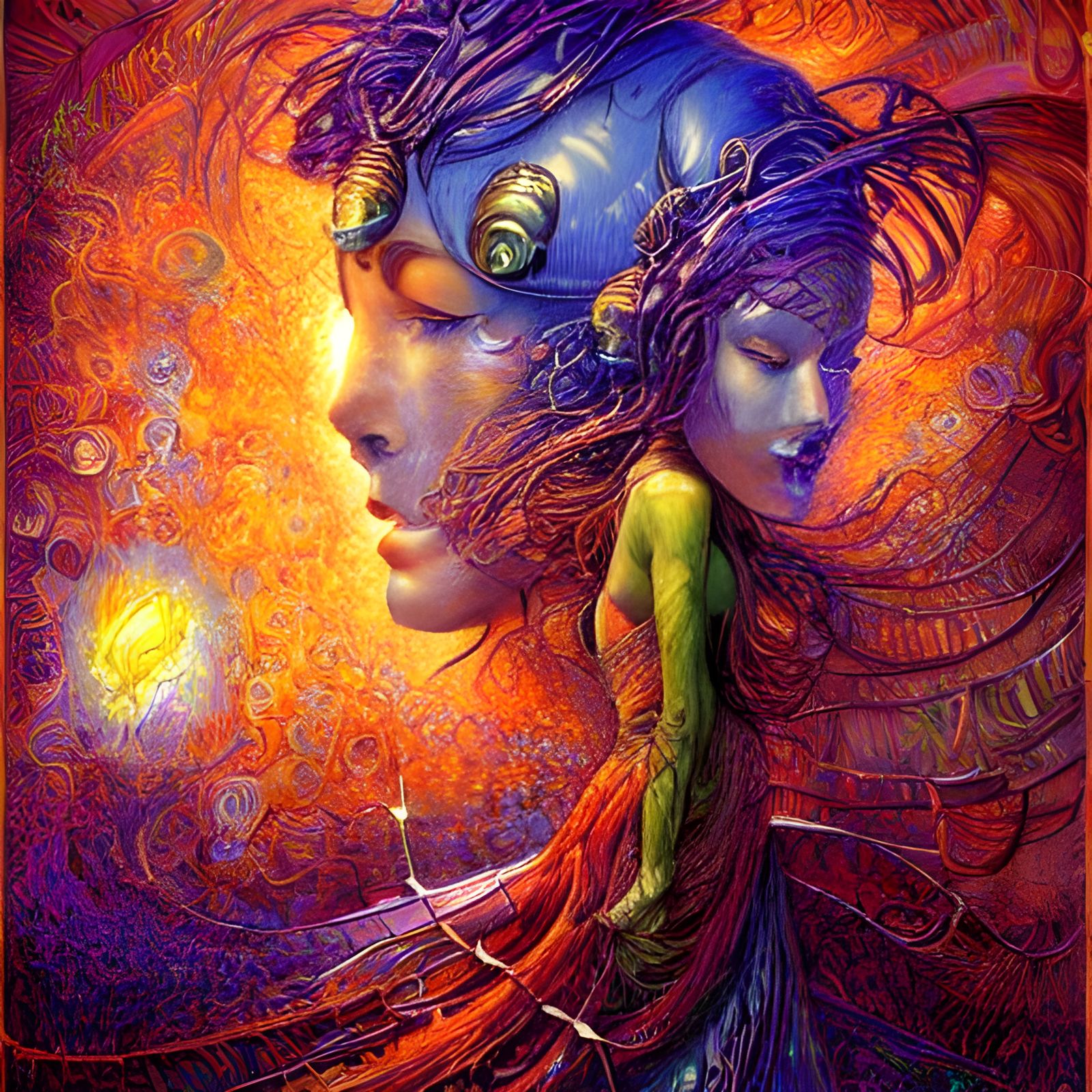 Maximalist Glitchcore Scene in Post-Impressionist Style