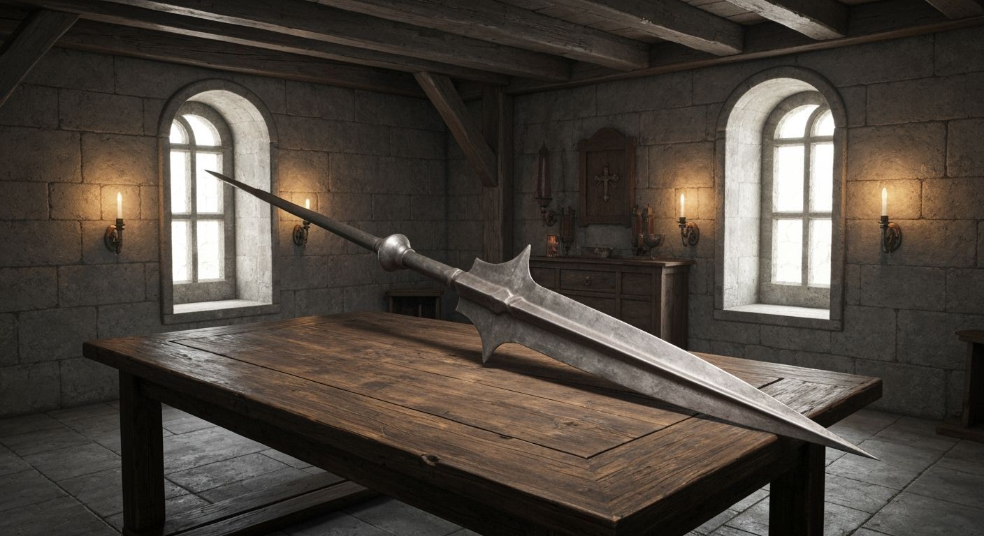 Spear Head in Secret Medieval Castle Chamber
